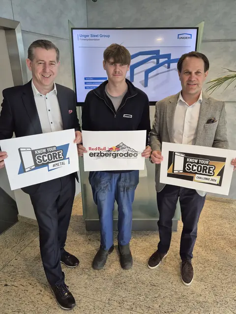 Unger Steel-Lehrling siegte wieder bei KnowYourScore:  Christian Vlasich, Cedric Müllner, Matthias Unger | Foto: BUZ Neutal