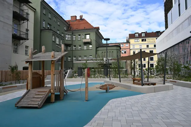 Der öffentlich zugängliche Spielplatz im neuen Raiqa Quartier.  | Foto: Königer
