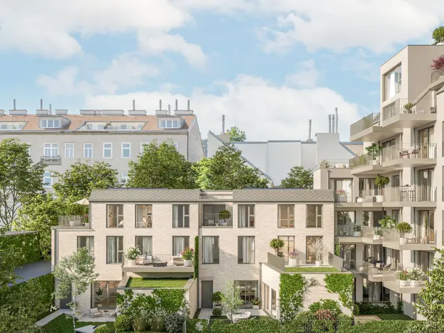 Im Innenhof sollen zwei Townhouses das Gefühl vom eigenen Haus im innerstädtischen Wien vermitteln. | Foto:  ZOOM 