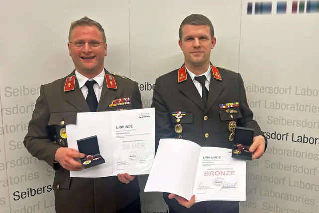 Michael Brunner (FF Vitis) und Josef Kugler (FF Dietmanns) | Foto: Landesfeuerwehrverband NÖ