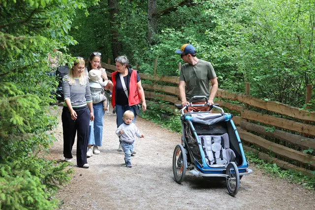 Beate Walser, die Leiterin des Bürgerservices, begleitete die Familien zum Waldstück am Wendelinus. | Foto: MG Telfs/Hackl