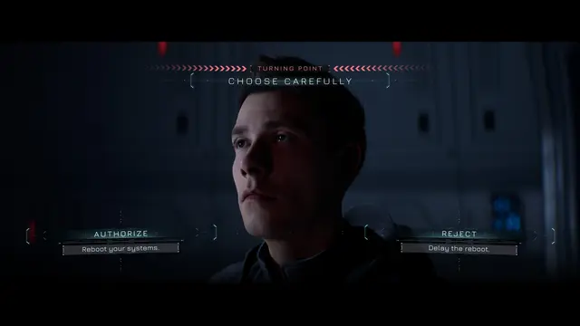 Die Entscheidungsmöglichkeiten in Directive 8020 laden zu mehreren Spieldurchgängen ein, vorausgesetzt, man verzichtet in den Einstellungen auf die Rückspul-Funktion. | Foto: Supermassive Games / Bandai Namco