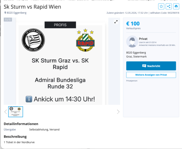 Um schlappe 100 Euro in die Nordkurve ... | Foto: MeinBezirk