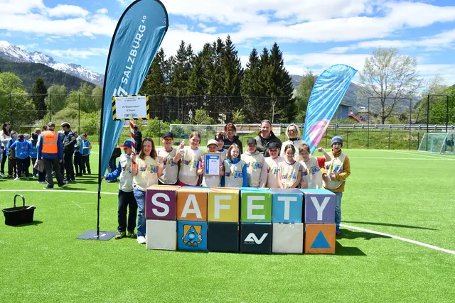 Beim Bezirks- und Regionalfinale der Kindersicherheitsolympiade (Euregio Safety Tour 2026) im Lungau sicherte sich die Volksschule Mauterndorf den ersten Platz. | Foto: SZSV