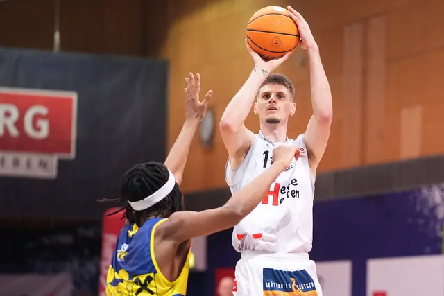 War beim gestrigen Spiel wieder stark da: Daniel Grgic. | Foto: Basketball Austria/Tobisch M.