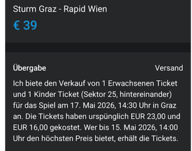 Wer bietet mehr? So wird mit den Tickets gedealt. | Foto: MeinBezirk