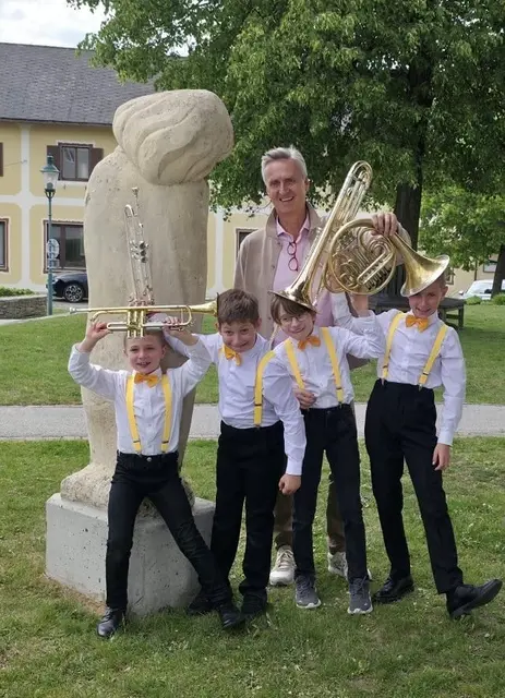 Oliver Klammayer, Laurin Wieland-Taferner, Josef Pelzmann und Tobias Klammayer erreichten als „Juniors4brass“ den zweiten Preis in ihrer Kategorie. | Foto: Brigitte Koller