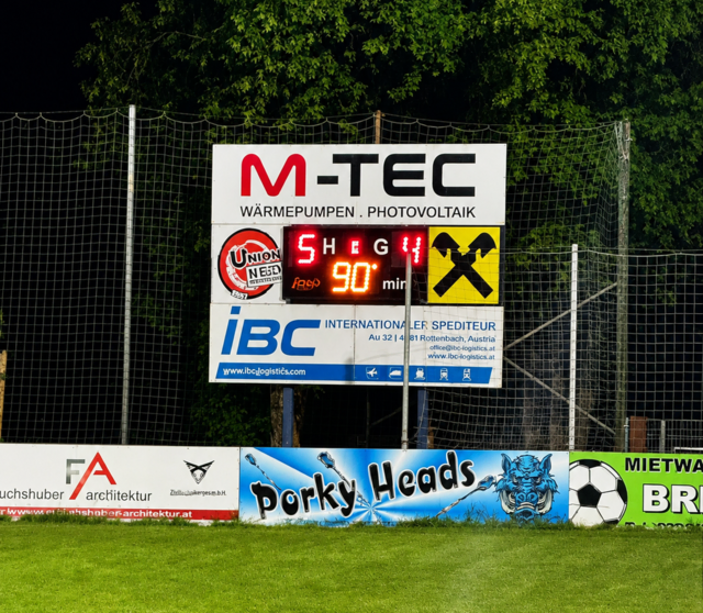 Der Blick auf die Anzeigetafel ist aus Sicht der Union Königswiesen extrem bitter. | Foto: Union Ried in der Riedmark