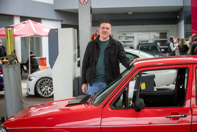 Adrian aus Luzern reiste mit einem VW Jetta, Baujahr 1983, an.