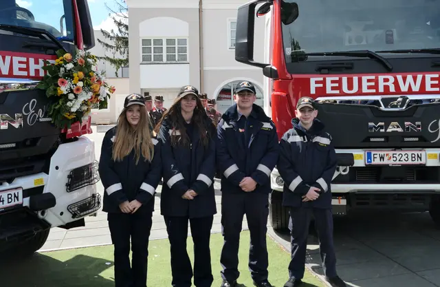 Emma, Nina, Jannik und Noel von der Feuerwehrjugend Leobersdorf | Foto: Jona Brodhagen