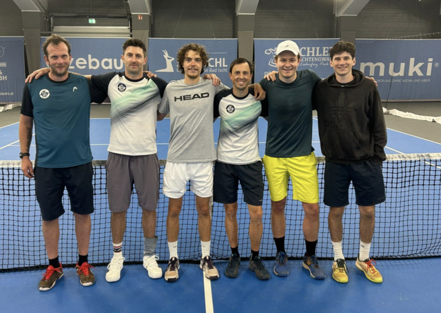 Die siegreiche 2er-Mannschaft: Manuel Viel, Felix Adler, Nico Puschek, Thomas Blaschegg, Michael Kratky und Sebastian Kranabitl. | Foto: TC Bad Ischl