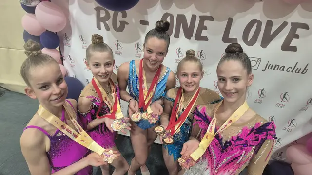 Die Rauriser Gymnastinnen freuen sich über die starken Leistungen beim Internationalen Juna Cup. | Foto: Daum