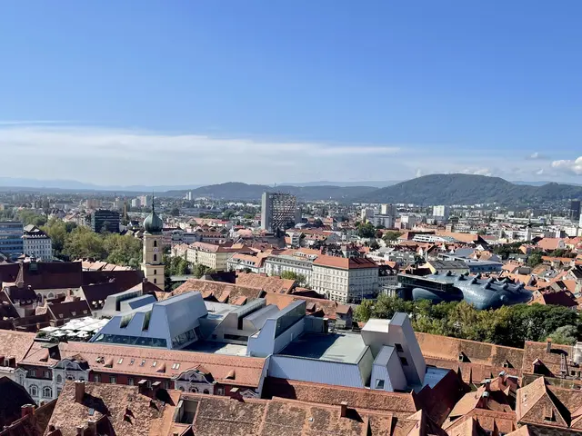Innere Stadt von Graz vom Schloßberg aus gesehen.
