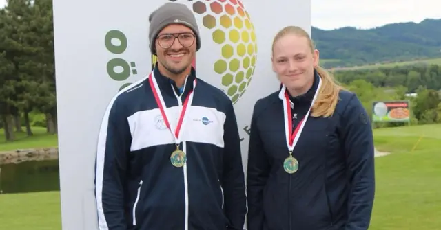 Tobias Neunteufel und Anna Liegerer. | Foto: Golfclub Mühlviertel