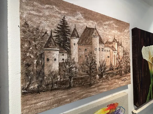 Buggelsheim versucht sich immer wieder an unterschiedlichen Materialien, hier wurde das Schloss Frauenstein auf Jute gemalt. | Foto: MeinBezirk.at/Astrid Siebert
