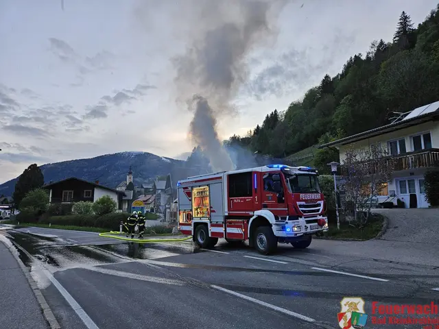 Die Brandursache sei bislang unbekannt. | Foto: Freiwillige Feuerwehr Bad Kleinkirchheim
