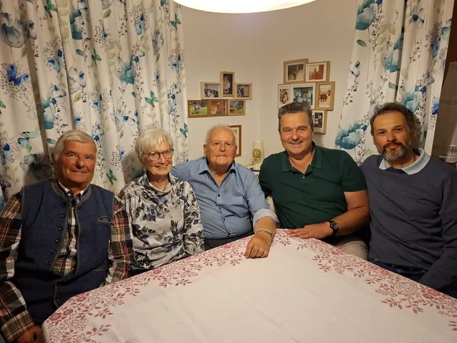 Das Jubelpaar "Purgi und Franz Höll" mit den Gratulanten. | Foto: Höll