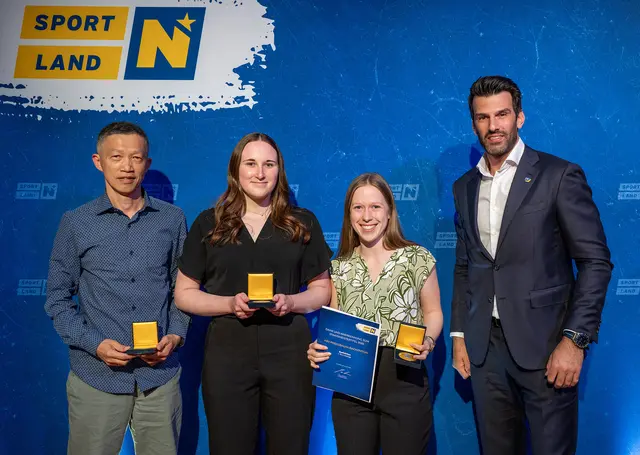 Der ASV Pressbaum-Badminton konnte sich 2025 den Staatsmeistertitel in der 1. Bundesliga holen. Dafür gab es jetzt die Ehrung durch das Land NÖ. | Foto: NLK Burchhart
