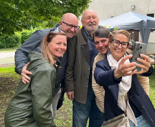 Ein Selfie von der großartige Festtagsstimmung zeigt Anette Haas, Markus Fuchs, Fritz Chlebecek, Barbara Probst und Katharina Danninger. | Foto: Chlebecek
