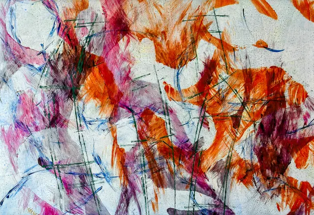 Gabriele Arnezeder-Windtner
Die Sprache der Linien, Acryl Mischtechnik Leinwand auf Keil- rahmen, 100 x 120 cm | Foto: Gabriele Arnezeder-Windtner