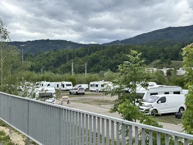 Wohnwagenlager am Baumax-Gelände