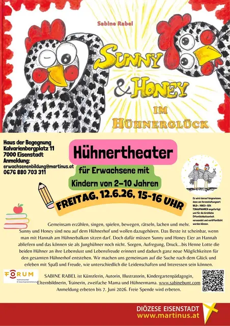 Hühnertheater für Erwachsene mit Kindern von 2-10 Jahren