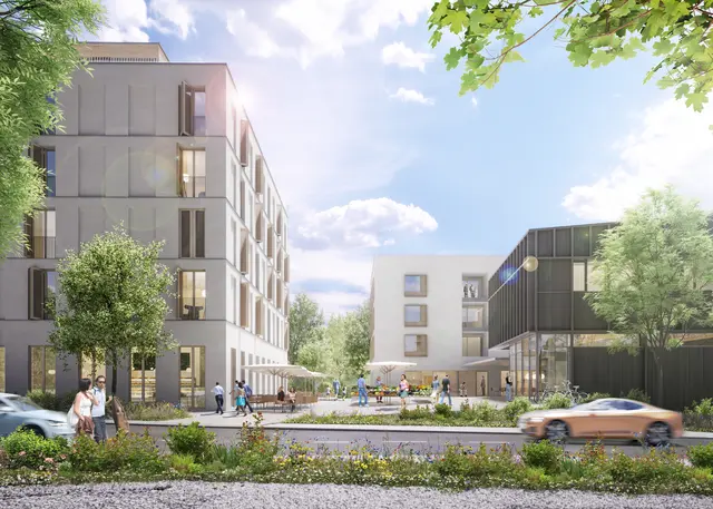 Visualisierung des Projektes "Die Innviertlerin" im Zentrum von Moosdorf. | Foto: Hajek Riedmann Projekt GmbH