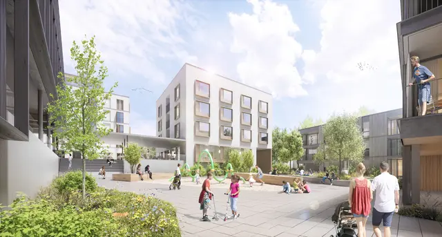 Visualisierung des Projektes "Die Innviertlerin" im Zentrum von Moosdorf. | Foto: Hajek Riedmann Projekt GmbH