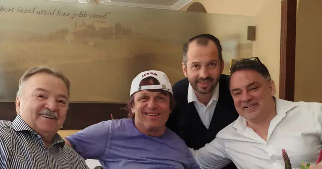 v.l. Sandor Gottwald, Mundmaler Paulus Ploier, Szilard Gottwald, Zoltan Gottwald
