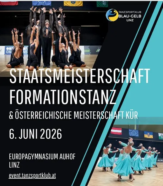 Tanzsport-Highlight in Linz: Staatsmeisterschaft Formation & Kür 2026 steht vor der Tür