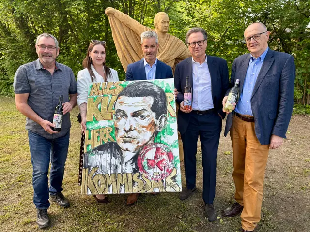 Die neue Falco-Wein-Edition des Weinguts Bannert wurde vorgestellt. | Foto: Markus Kahrer