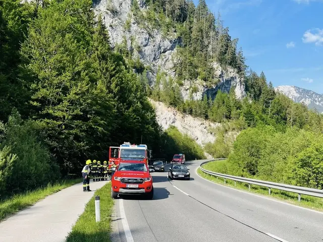 Der Motorradunfall ereignete sich auf der B 23, der Lahnsattelstraße, Richtung Mürzsteg. 