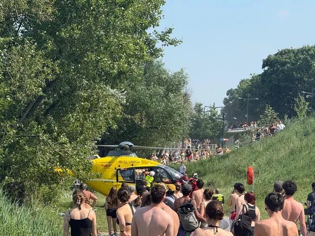 Einsatzkräfte der Berufsfeuerwehr Wien suchen am Montagnachmittag im Bereich des Pier 22 nach einer vermissten Person im Wasser. | Foto: z.V.g.