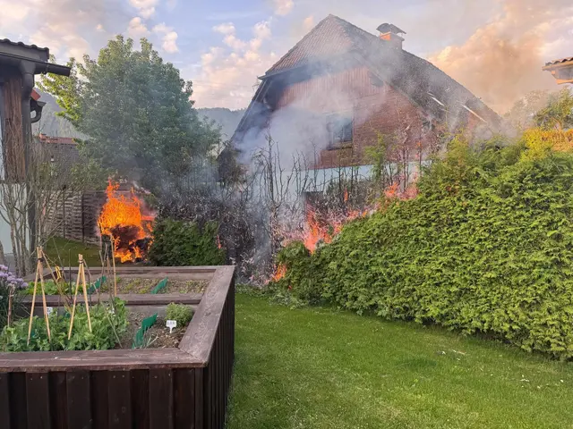 In Krieglach stand eine Hecke in Flammen. 