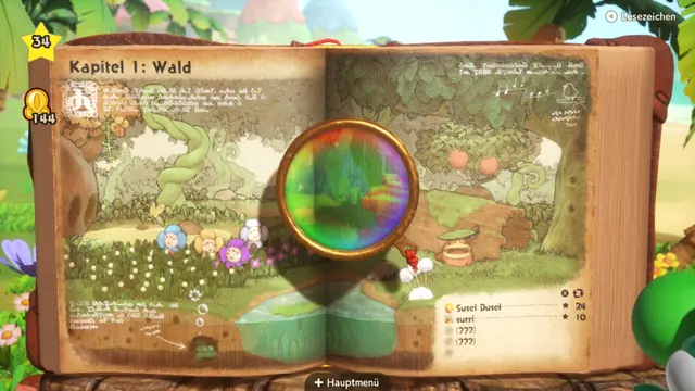 Mit der Lupe können neue Kreaturen, die sich im Kapitel tummeln, erforscht werden. | Foto: Nintendo