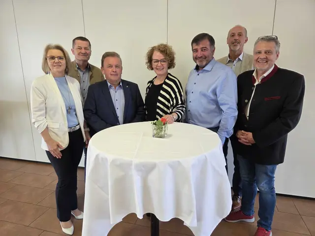 Andrea Strohmayer, Peter Böhm, Landtagsabgeordneter Franz Mold, Landesrätin Christiane Teschl-Hofmeister, Landtagsabgeordneter Josef Edlinger, Fritz Laschober, Christian Rametsteiner (v.l.). | Foto: ÖVP
