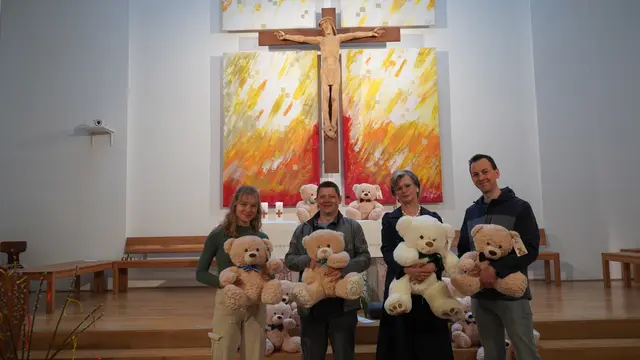 Im Bild von links: Antonia Schulte (Kellerkirche St. Johannes), Rüdiger Pröll (Volkshilfe Wien), Andrea Soleder (Bezirksvertretung Wien-Margareten), Johannes Ruprecht (Kellerkirche St. Johannes) | Foto: "Kellerkirche" St. Johannes / Clemens Weiss.