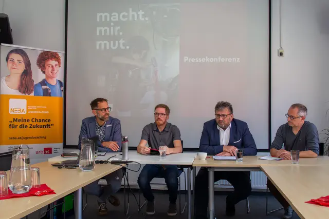 Lukas Trentini, Johann Hechenblaikner, Harald Schneider und Wolfgang Gärtner  | Foto: arbasTirol/Wolchowe