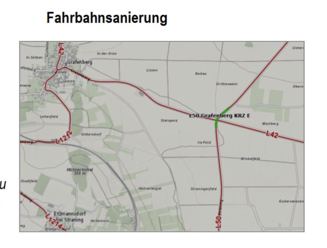 Sanierung: L 50 Kreuzung Grafenberg | Foto: Büro LH-Stellvertreter Udo Landbauer