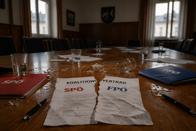 Das Arbeitsübereinkommen zwischen SPÖ und FPÖ ist beendet.