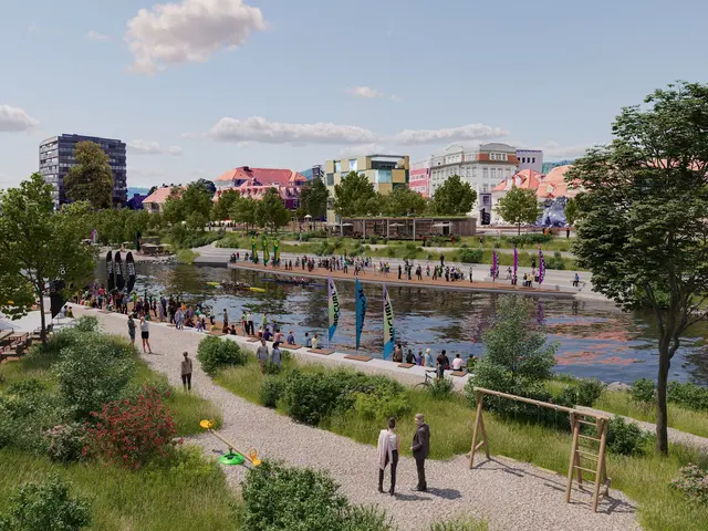 Guido Stroheckers Plan für die Belebung der Murufer sieht Grünflächen und direkten Zugang zum Wasser vor.  | Foto: New Ages/Strohecker &amp; Partner Architekten