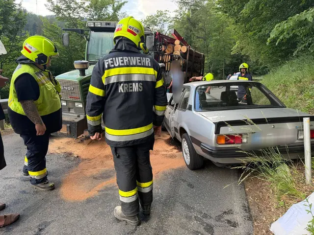 Elf Feuerwehrleute der Firma Krems halfen die Fahrzeuge zu bergen. | Foto: FF Krems