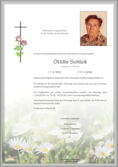 Ottilie Schlick | Foto: Bestatter