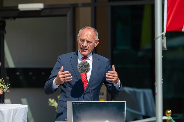 Innenminister Gerhard Karner bei seiner Ansprache | Foto: LPD Stmk/Huber