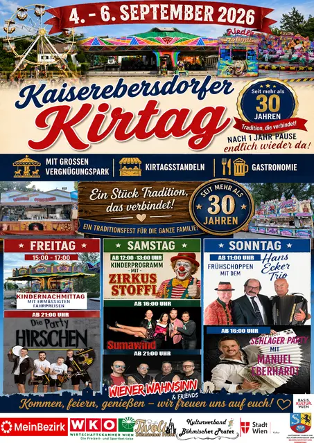 Das Plakat für den heurigen Kirtag.  | Foto: Kulturverband Böhmischer Prater – Tivoli