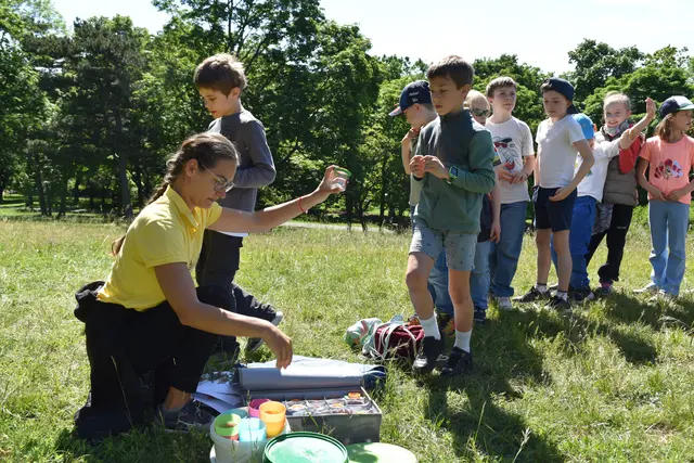 Ausgerüstet mit Becherlupen machten sich die Schüler auf die Suche. | Foto: Hirss