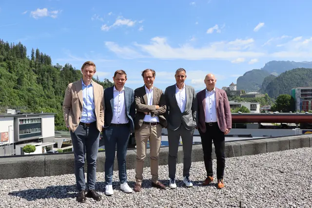 Geschäfstführung der Unterbergergruppe (v.l.) Florian Unterberger, Fritz Unterberger jun., Dieter Unterberger, Gerald Unterberger und Josef Gruber | Foto: Martina Obertimpfler 