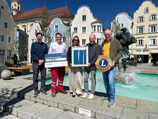 V. l.: Gregor Fuchs, Florian Hochhauser, Katrin Penninger, Patrick Schmierer und Engelbert Froschauer. | Foto: Lions Schärding