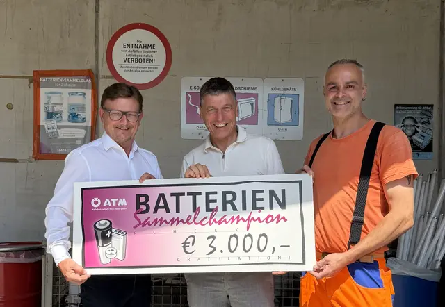 Brandgefahr im Abfall: Strass und Grinzens sind ATM-Batterien Sammelchampions 2025