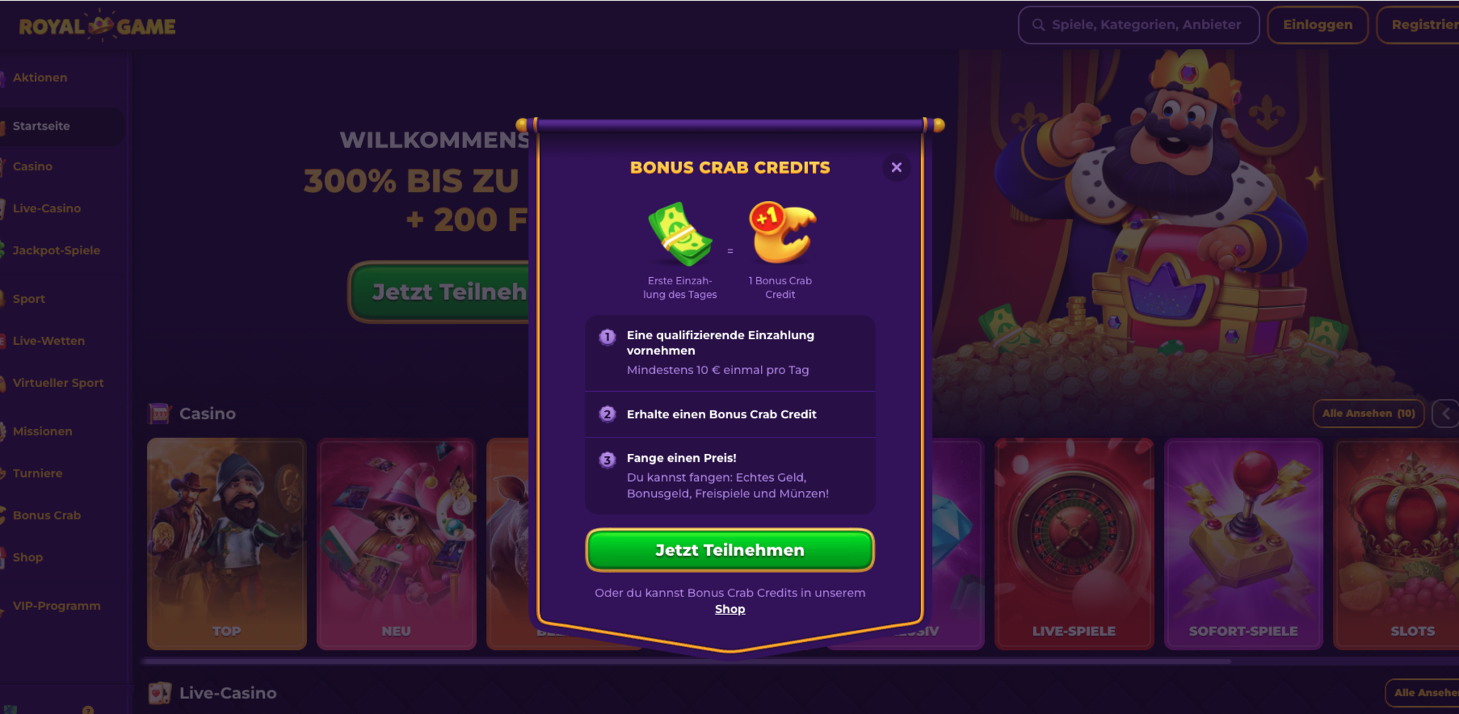 Crab Casino Auszahlungsquote in Deutschland: So fair ist es